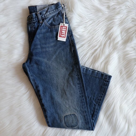 NEW Lowrise Levi's 1967 LOT #505 Straight Jeans 27 Vintage Distressed Patchwork - Picture 3 of 8